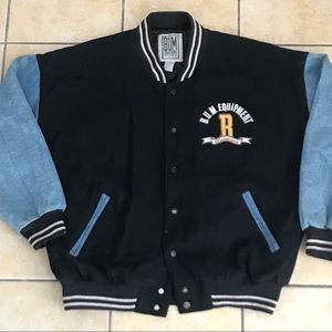 Vintage B.U.M. Wool & Denim Varsity Jacket